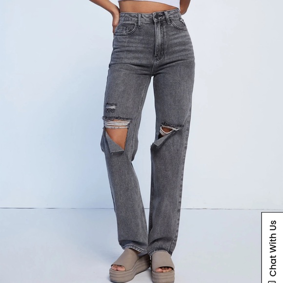 COPY - Brand New PacSun Washed Black Ripped '90s Boyfriend Jeans - Picture 1 of 4